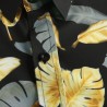 Allover Golden Leaves Print Casual Shirt
