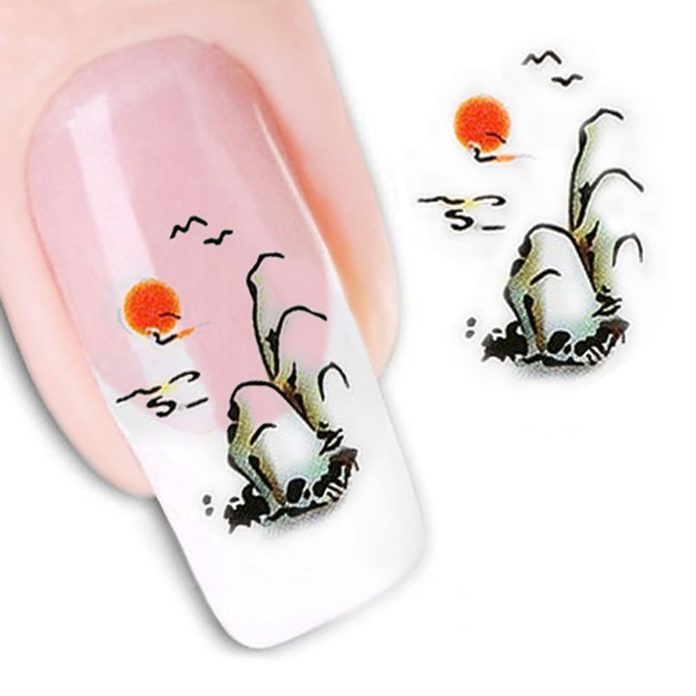 10pcs Colorful Stylish Art Sticker Tips Decoration Manicure Nail Paste